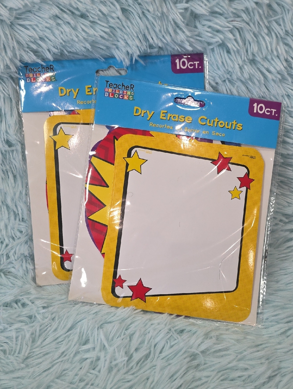 FLOMO Yellow Star Dry Erase Cutouts - 10 Ct Classroom Reusable Decorations